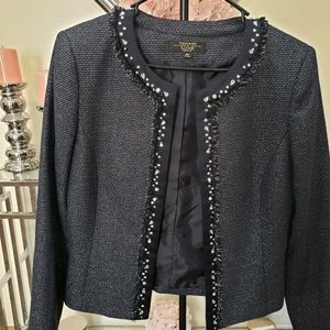 Tahari Luxe Rhinestone Detailed Jacket -Size 8P